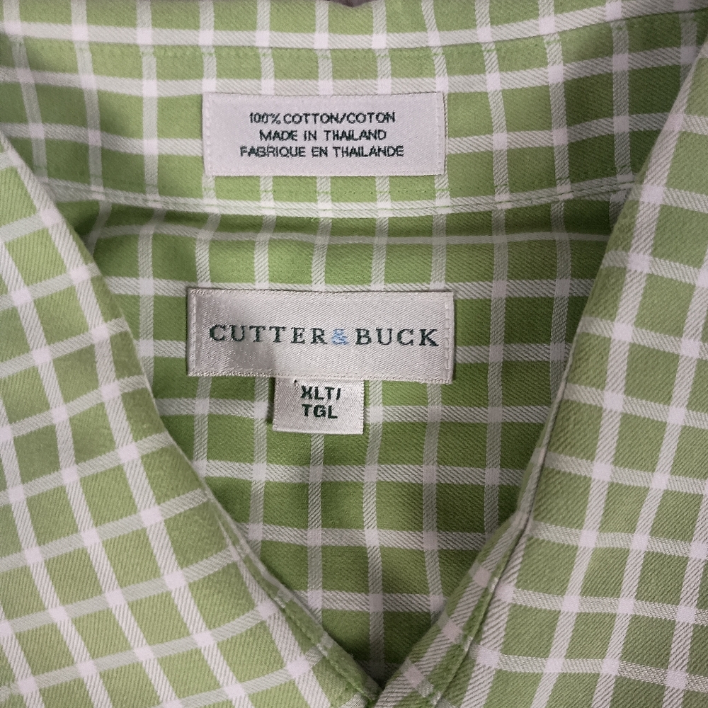Cutter And Buck XLT Gingham Check Mens Short Sleeve Shirt - Picture 3 of 9